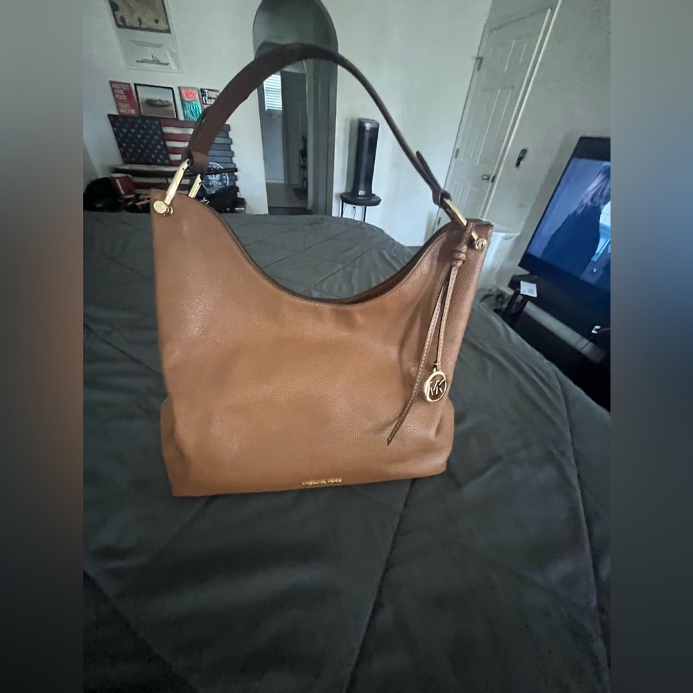 Michael Kors Brown Leather Hobo Bag